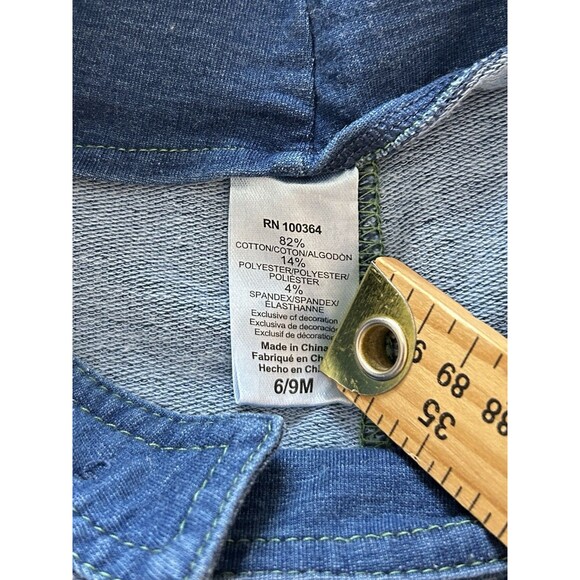 John Deere Baby Overall 6/9 months Jumper Soft Denim Stretchy Farm Truck Animals - Picture 9 of 9